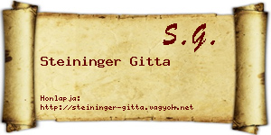 Steininger Gitta névjegykártya